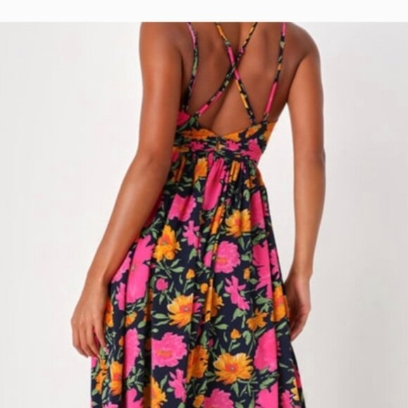 LULUS  Vivacious Love Foral Sleeveless Strappy Maxi Dress - Picture 2 of 8